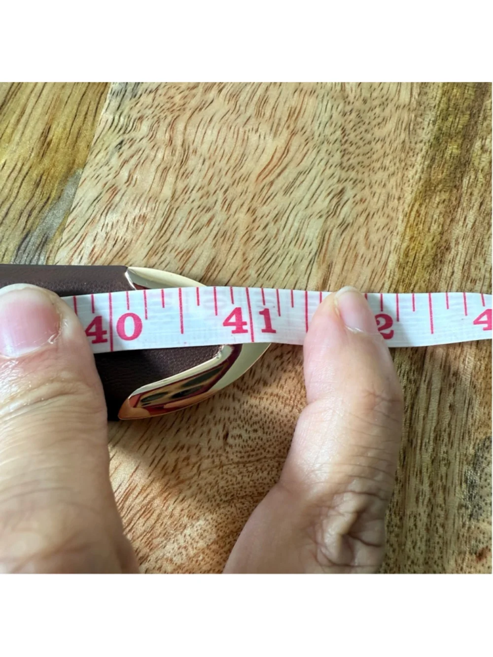 Women's Vince Camuto Brown Faux Leather Metal Belt